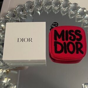 Dior Miss Dior Vibrant Pink and Black Zipper Case